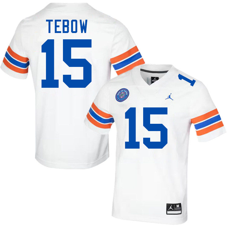 Tim Tebow Florida Jersey,Florida Gators #15 Tim Tebow Jersey Youth Uniforms-Throwback White